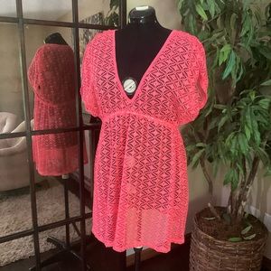 Coral swim coverup